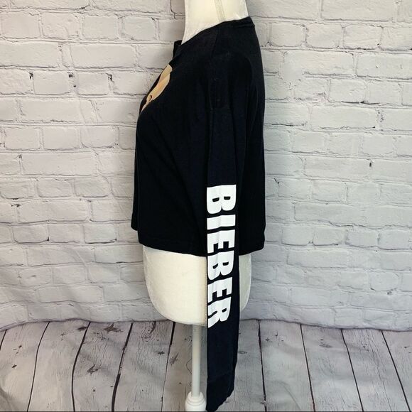 Justmoji Justin Beiber Long sleeve graphic crop top - Picture 7 of 9